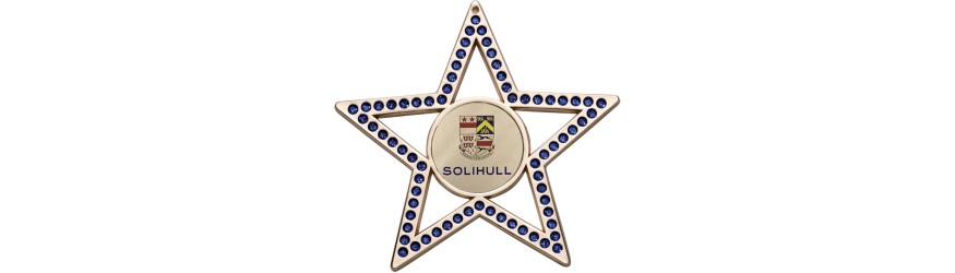 BLUE STAR GEMSTONE 75MM CUSTOM MEDAL **GOLD, SILVER OR BRONZE** BLUE STAR GEMSTONE 75MM CUSTOM MEDAL **GOLD, SILVER OR BRONZE**